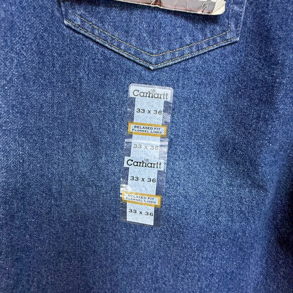 Carhartt Relaxed Fit Flannel Lined Denim Jeans Mens B21 DST 33x36 NWT NOS